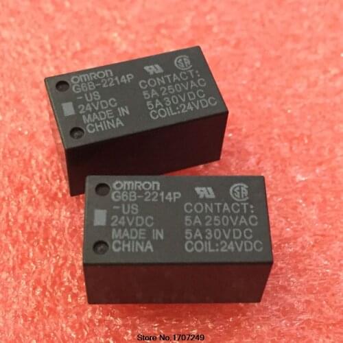 Free Shipping 10PCS new original Omron Relay G6B-2214P-US-24VDC G6B-2214P-US-DC24V G6B-2214P-US-24V G6B-2214P-US 24VDC 5A 6PIN