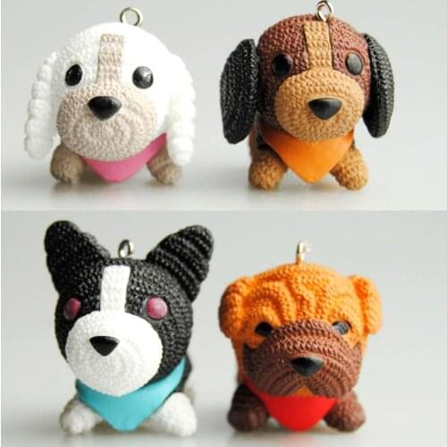 Keychain Resin Keychain Fashion Dog Car Keychain Lovely Animal Couple Car Keyring Women Bag Charm Pendant Jewelry for Girl