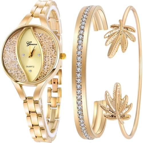 High Quality Diamond Ladies Watch Classic Waterproof Quartz Watch Bracelet 3 Set Woman Watch Creative Wrist Watch Women Fashion
