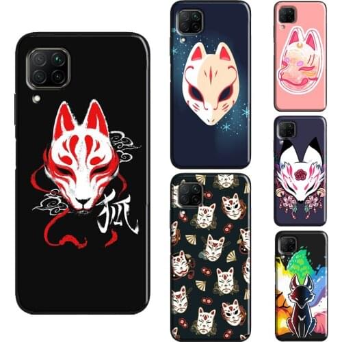 Japanese Kitsune Fox Mask Case For Huawei P30 P20 P40 Pro Mate 10 20 Lite P Smart Z 2019 Nova 5T Honor 8X 9X 8A 10i