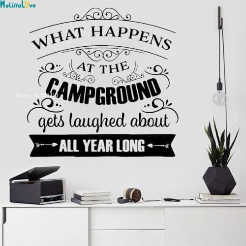 What Happens At The Campground Get Laughed About All Year Long Wall Decals Nursery Quotes Kids Room Decor YT3765