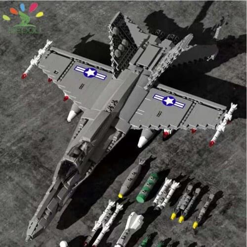 DEDOU Toy Military Series F-18 Super Hornet Fighter Building Block Model Childrens Educational Educational Toys