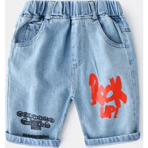 Kids Letter Baby Boy Jeans 2020 Summer Korean Baby Boy Shorts Boy Jeans Pants Casual Jeans For Boys Clothes