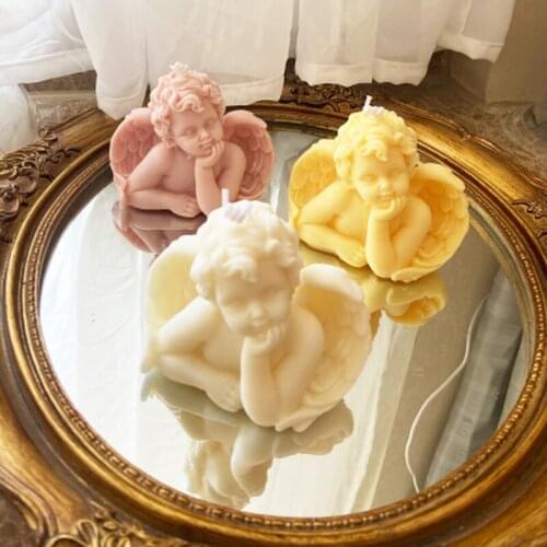 DIY Angel Scented Candle Molds Silicone Clay Baby Cake Decorating Tools Handmade Cute Aroma Plaster Fondant Chocolate Soap Mould