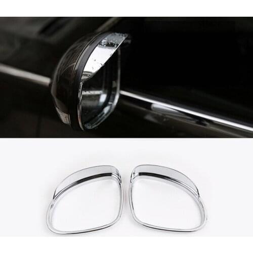 For Tiguan 2010 2011 2012 2013 2014 2015 2016 ABS Chrome Car rearview mirror block rain eyebrow Cover Trim car accessories 2pcs