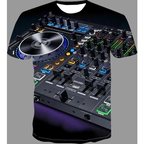 2021 New Chic Mens Tshirt DJ Player Print Summer Trend Hot Sell Tee Shirts O-Neck Mesh Breathable Unisex Hip Hop Short Sleeve