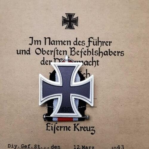 Germany 1939 Iron Cross 2nd Class with Ribbon Military Decoration Deutschland Eisernes Kreuz II. Klasse EK2 With Certificate