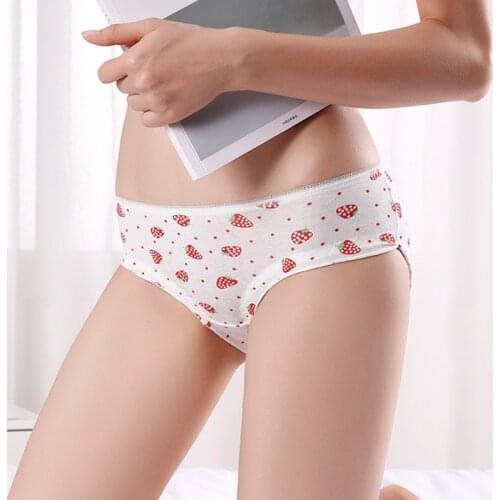 Bow Print Cotton Girls Underwear Breathable Animal Print Seamless Womens Panties Cute Cartoon Cat Paw Print Briefs Lingerie