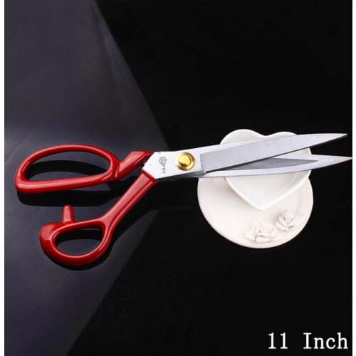Red Big Scissors Durable Scissors Professional Stainless Steel Scissors Tailors Vintage Crafts Embroidered Fabric Cutter Sharp