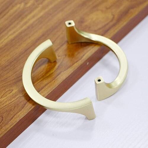 Brass drawer handle cabinet door round handle cabinet new classical gold handle