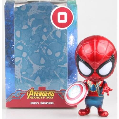 Marvel Spiderman Avengers Infinity War Iron Spider as Captain American Car Accessories Figure Model Toys