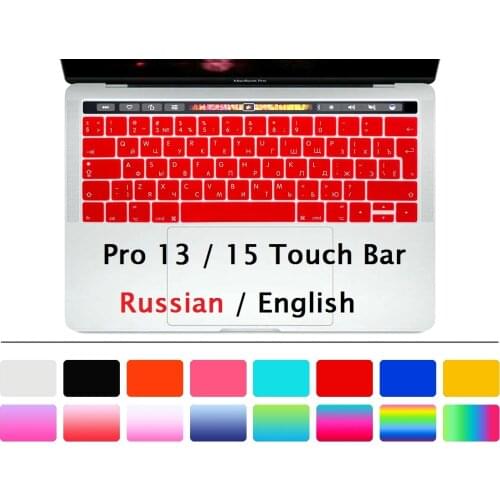 Soft for Macbook Pro 13 15 2016 2018 Touch Bar EU US Russian A1706 A1708 A1989 A1707 A1990 Keyboard Cover Silicon Keyboard Skin