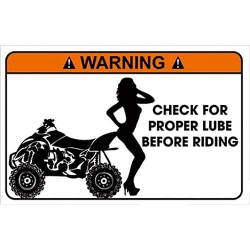 Creative Car Sticker Decal Glossy Warning Sticker Quad ATV Bike Joke Gift Car Window Accessories Waterproof Apply To Car Window