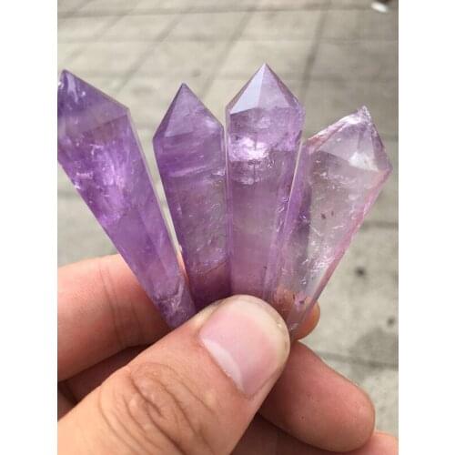 Natural crystal amethyst pillar crystal single point hexagon prism point, amethyst pendant