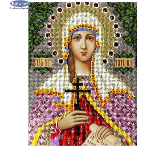 New year gift 3d diy Diamond Embroidery Religion Mosaic Icons holy Virgin lady Painting Cross-Stitch Kits Beadwork Needlework