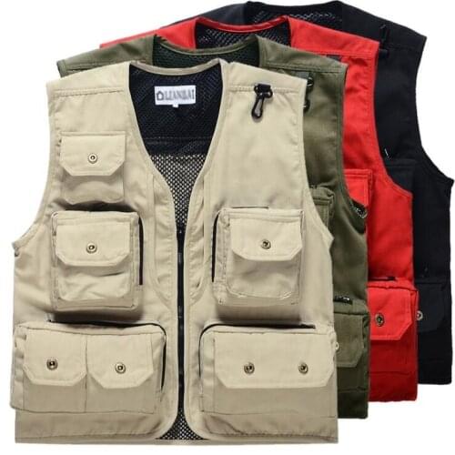 【New store 】 Men Multi-Pocket Classic Waistcoat Male Sleeveless Unloading Solid Coat Vest Photographer Tactical Masculino Jacket