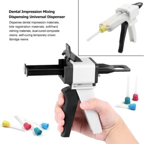 Dental Impression Mixing Dispensing Gun Universal Dispenser Gun 1:1 /1:2 Silicon Rubber Dispenser Gun 10:1 50ml Dentist Tools