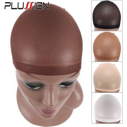 Plussign 1Pack 2Pcs Hair Wig Cap Wholesale Brown Stocking Wig Caps Professional Package Hair Net Blonde Dark Brown Hairnet