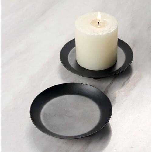 Aromatherapy Candle Base Candles Stand Candlestick Rack Simple Assembly Reate Atmosphere Black 3Pcs It Is Not Easy To Shake Iron