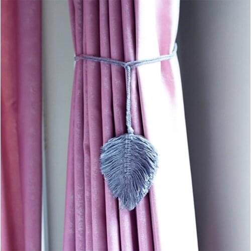 Curtain Buckle Bohemian Hand-woven Cotton Rope Farm Handmade Curtain Storage, Simple Home Decoration Curtain Buckle