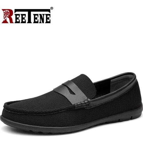 REETENE Summer Mesh Men Loafers Lightweight Comfort MenS Loafers Casual Driving Shoes Male Breathable Slip-On Loafers For Men