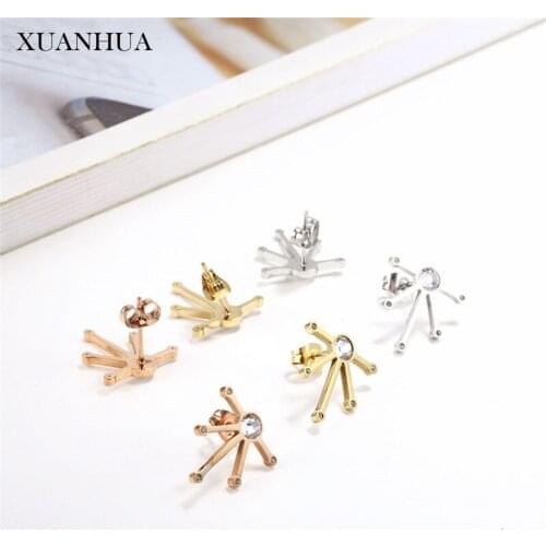XUANHUA Rose Gold Charm Stud Earrings For Women Earring Female Jewellery Summer Accessories Bohemian Mass Effect
