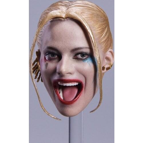 1/6 scale female clown smiling face head sculpture model for 12 inch action figure body