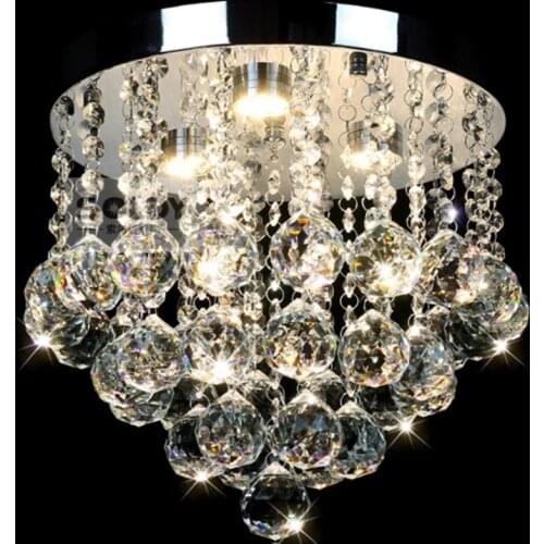 Modern Round Crystal Ceiling Lights Led Aisle Lights Crystal Bedroom Ceiling Lights Lustres De Sala Warm White Cool White