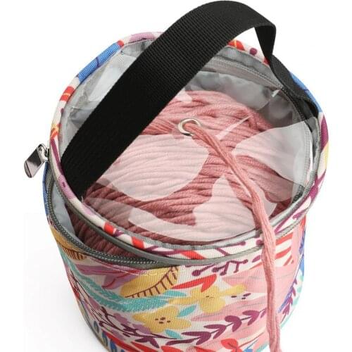 Sewing Yarn Storage Bag Rolls Leaves Pattern Design Large Capacity 600D Oxford Cloth Home Sewing Knitting Wool Storage Bag