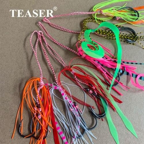 Teaser Kabura Jigging Madai Assist Hooks Tai Rubbers Silicone Skirts Filaments Ribbons Different Colors Slider Jigs Tails Sinker