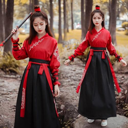 Tang Dynasty Ancient Clothes Hanfu Dress Classical Swordsman Clothing Traditional Chinese Style Skirts and Top Costume Cosplay