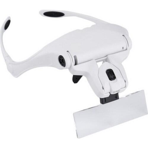 Magnifying Glass Interchangeable 5 Pcs Optical Lenses Headband glasses Magnifier With LED Light Lamp Magnifier Magnifying Glass