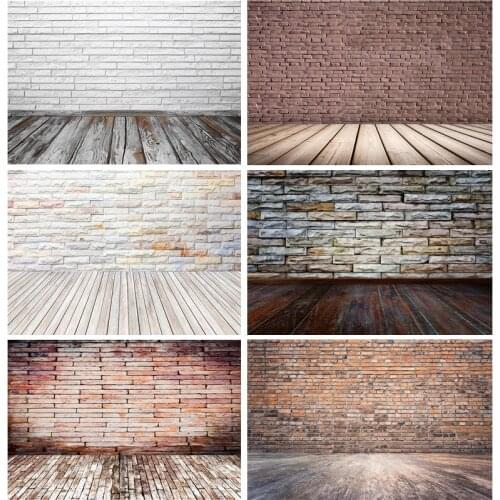 Vinyl Custom Vintage Brick Wall Wooden Floor Photography Backdrops Photo Background Studio Prop 21712 YXZQ-05