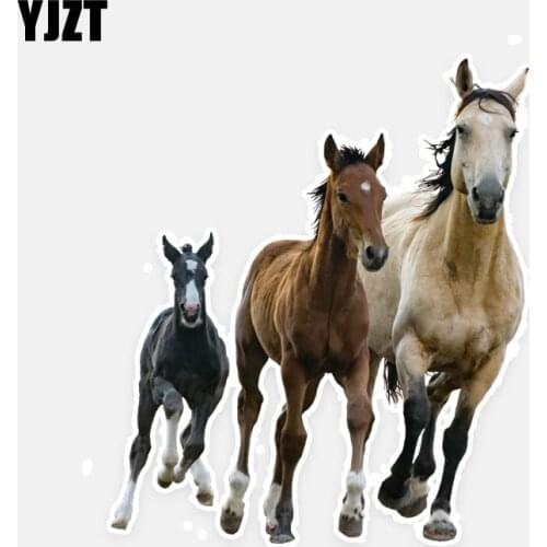 YJZT 11CM*12.7CM Creative Animal Running Horse PVC Car Sticker Decal Graphical 5-0729