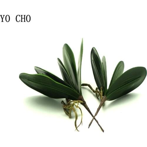 YO CHO 1Pc Real Touch Phalaenopsis Leaf Auxiliary Material Flower Decoration Orchid Leaves DIY Home Party Decorative Fake plant