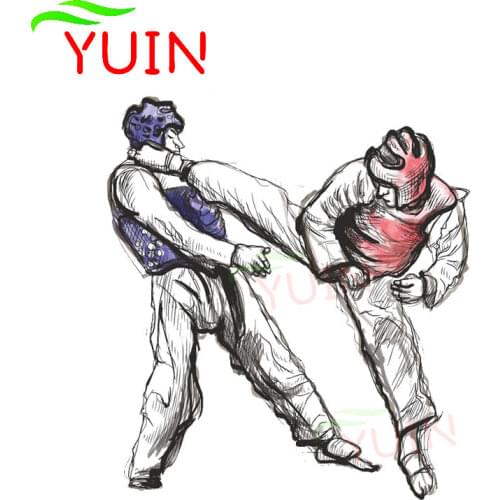 Boxing Taekwondo Karate Fun Car Sticker Fashion Decoration PVC Motorcycle Cars Accessories Waterproof Sunscreen Decal 15*14cm