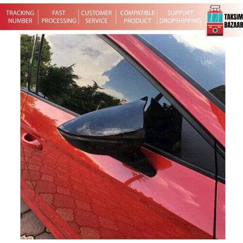 For Seat Leon 5F Mk3 Bat Mirror Cover Piano Black 2012-2017 and Post High Quality Product Full Harmony 1 Suit 2 piece (Right and Left)