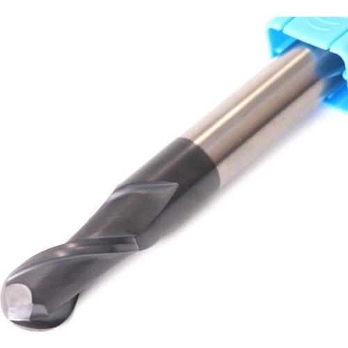 1pc ball nose end mill 2 flutes R0.5-R6.0 cnc end milling cutter for metal face and slot machining hrc50 coated endmill tools