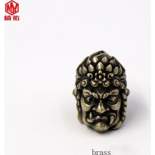 1PCS New Creative Fudo Ming Wang EDCparacord Brass Knife Bead Outdoor Car Keychain Pendant DIY Bracelet