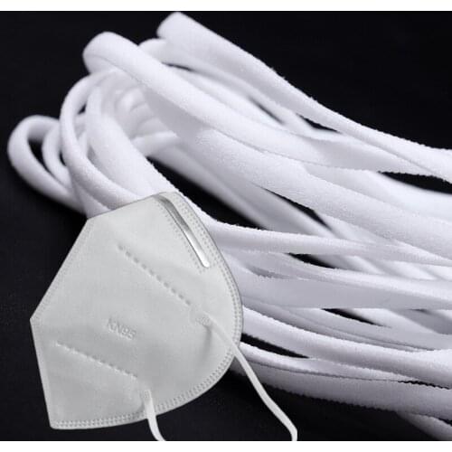 10kg/lot 4mm 5mm Flat rope Black White Make Face Mask ear strap Elastic Band Rubber String Ear Cord adjuster Band High quality