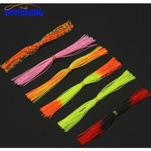 10pcs/Lot 40 Strands/Bundle Silicon Skirts Fishing Lure Fishing Accessories Silk Rubber Skirt Tying Material Buzzbaits Spinner