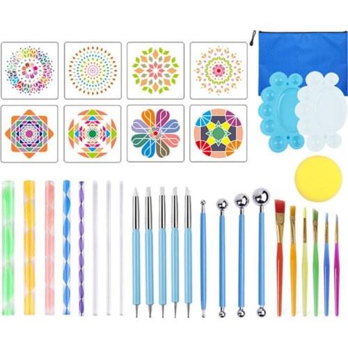 16/18/34/35 Pcs /set Mandala Dotting Tools Set Creative DIY Crafts Drawing Tools For Painting Rock Stylus Pens Art Kit
