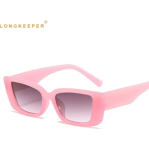 2021 Luxury Rectangle Sunglasses Men Women Vintage Square Sun Glasses Ladies Candy Color Travel Eyewear Oculos Lunette De Soleil