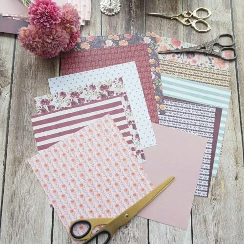 24 sheets DIY 12 style 15.2*15.2cm dark color rose garden theme craft paper scrapbooking creative paper DIY gift