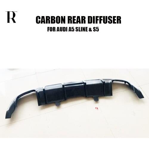 A5 CARBON Fiber Rear Bumper Diffuser for Audi A5 Sline S5 4 Door & 2 Door 2017 2018 2019 Auto Racing Car Bodykit