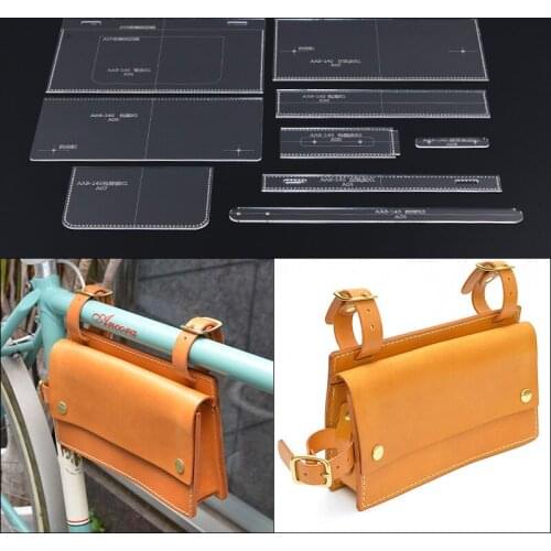 Acrylic Stencil Laser Cut Template DIY Leather Handmade Craft Bicycle bag Sewing Pattern 25*15*4.5cm
