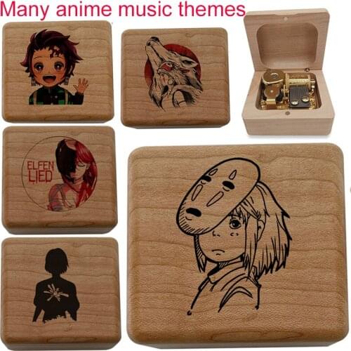 Anime wind up Music Box howl ponyo elfen lied mononoke spirited away demon slayer your name wife kids Christmas new year Gift