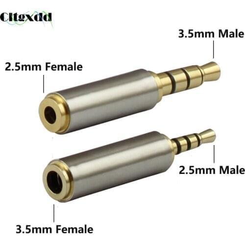 Cltgxdd 1PCS Audio Jack 3.5 mm to 2.5 mm Adapter Converter 4Pole Stereo Headphone Jack 2.5mm Male to 3.5mm Female Plug Connector