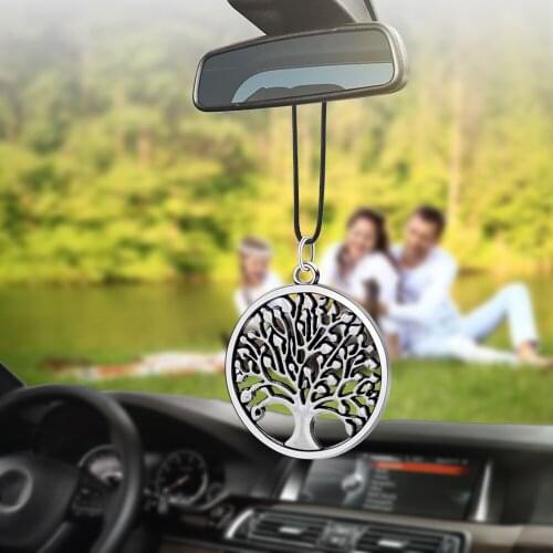 Car Pendant Round Fine Happy Tree Styling Rearview Mirror Decoration Auto Hanging Ornament Automobiles Interior Accessories Gift
