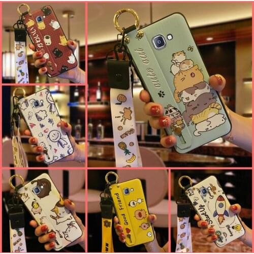 Wrist Strap Anti-dust Phone Case For Samsung Galaxy A9/A9000/A9100/A9 Pro Wristband For Girls